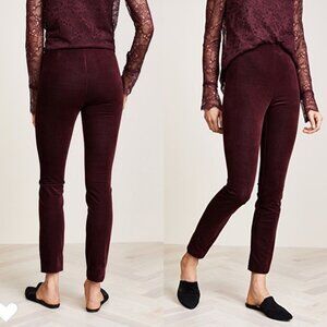 Theory Navalane Velvet High Rise Waisted Slim Skinny Pants Trousers Fall Winter